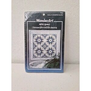WonderArt Mini Quilt Floral Starburst Stamped With Backing 36" X 36" 9102‎ New